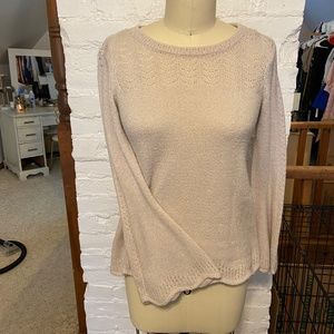 Tan knit bell sleeve sweater - small